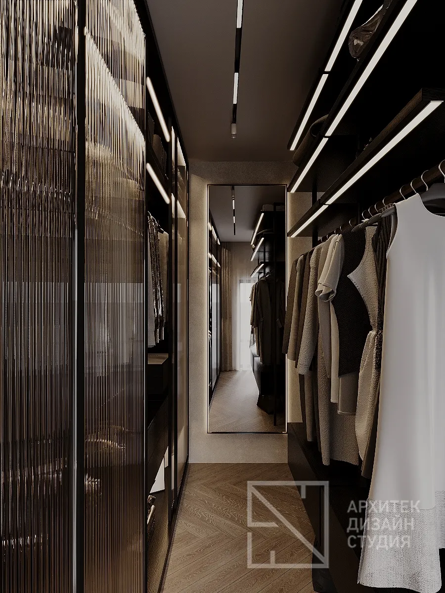 Дизайн интерьера квартиры в г. Абакан по ул. Авиаторов 1В/2 - Гардеробная - Фото 1